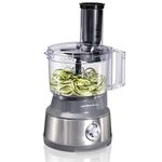 Hamilton Beach Food Processor & Vegetable Chopper for Slicing, Shredding, Mincing, and Puree, 10 Cups - Spiralizing, Silver