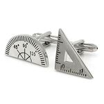 CMJ™ Protractor Set Square Cufflinks Novelty Gift Architect Maths Teacher Engineer UK Seller