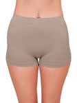 Love My Fashions ® Women's Boyshort Microfibre High Waist Boxers Seamless Stretchy Full Coverage Underwear for Ladies Nude