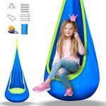 Kids Pod Swing Seat, BITIWEND Hammock Chair Swing with Inflatable Pillow, Hanging Hammock Chair Sensory Swing Chair with Pocket for Indoor & Outdoor (Max 176Lbs)