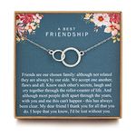 MUSIER PARIS Friendship Gifts for Woman, Birthday Gifts for her, Sterling Silver 2 Ring Friendship Necklace, Best Friendship Gifts Birthday Jewelry