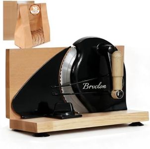 Brvclon Manual Bread Slicer for Homemade Sourdough,Adjustable Thickness,Hand Crank Bread Slicer with Stainless Steel Blade, Aluminum Alloy Frame & Solid Wood Base,Comes with 10 Bread Bags