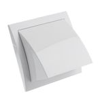 Ø 100mm / 4'' Cowled Duct Cover with Gravity Flap - Ventilation Grille with Rain and Wind Protection - External Air Vent Covers - ABS Plastic White