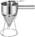 Stainless Steel Pancake Batter Dispenser with Stand,Funnel Cake Dispenser with Stand,Baking Tool for Cupcake, Waffles, Muffin Mix, Crepes, Cake