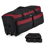 Travelers Club 36" Asgard 3-Wheel Rolling Duffel Bag, Red, 36-Inch, Space Saver 36-inch Tri-fold 3-Wheel Rolling Locker