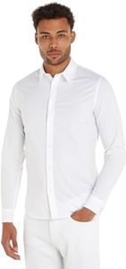 Calvin Klein Jeans Slim Stretch Shirt J30J324614 Camisas Casuales, Blanco (Bright White), M para Hombre