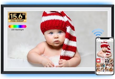 Frameo 15.6 inch WiFi Digital Photo Frame -1920*1080 HD Digital Picture Frame 32GB Memory, IPS Touch Screen Electronic Frames with Auto-Rotate, Slideshow, Wall-Mounted, Share Photos Videos Instantly