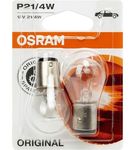 OSRAM Original 12V P21/4W halogen auxiliary lights 7225-02B in double blister, White