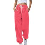 2024 Fashion Clearance Womens Sweatpants 2024 Fall Fashion Athletic Joggers Workout Cinch Bottoms Y2k Trendy Lounge Sweat Pants with Pockets Sold and Shipped by Only Products Hot Pink