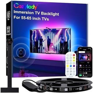 Smart LED TV Backlights with Camera for 55"-65" TV PC，Cozylady 12.5ft RGB+IC Immersion TV LED Lights Sync to Screen & Music,3.8M Immersive LED Light Strips with Power Supply, App & Remote Control