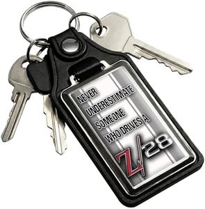 Brotherhood Car Key Chain for Camaro - Classic Models Keychain for Men and Women Gift Key Ring - Silver - Stripes