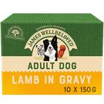 James Wellbeloved Adult Lamb in Gravy 10 Pouches, Hypoallergenic Wet Dog Food, Pack of 1 (10 x 150 g)