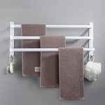 HONPHIER Towel Rails Wall Mounted 3 Tier Towel Rack With Hooks Space Aluminum Towel Rack Bathroom Towel Holder No Fading Towel Shelves For Kitchen Bathroom Toilet Hotel Office