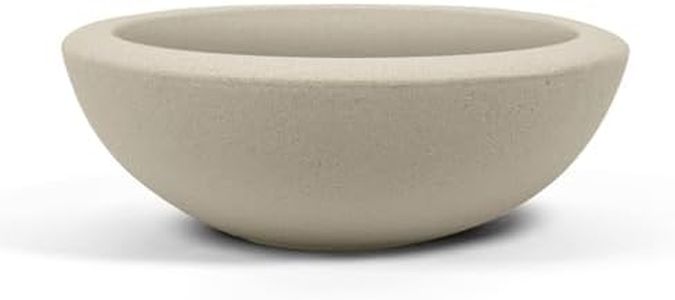 ARBORA 26" Santorini Bowl Polyresin Indoor and Outdoor Planter with Classic Cream Finish - Durable, Weatherproof, Lightweight, Large Plant Pot for Patio, Garden, Deck, Entryway