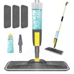 NileHome Spray Mop for Floor Cleaning, Dust Mop with 3 pcs Washable Pads and 400ml Refillable Bottle Floor Mop for Household or Commercial Use Wet Mop for Hardwood Laminate Tile Ceramic