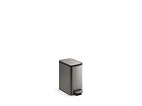 KOHLER 31319-ST Bathroom Step Trash Can with Lid, 1.6 Gallon Small Bathroom Trash Can, 6-Liter Small Bathroom Trash Bin, Stainless Steel