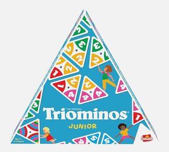 Triominos Junior - Jeu de Société pour Enfants dès 5 Ans - Dominos Innovant à 3 Côtés - Jeu Educatif et de Réflexion - Apprentissage Couleurs, Chiffres et Calculs - 2 à 4 joueurs - 20 min