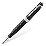 CROSS Bailey Light Refillable Click-Off Cap Resin Gel Ink Rollerball Pen, Medium Ballpoint, includes Premium Gift Box and Black Cartridge, 1 Pack, Glossy Black