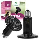 REPTI HOME Reptile Heat Lamp 150W 2 Pack, Terrarium E27 Ceramic Heat Light Bulb, Ceramic Heat Emitter for Reptile,Tortoise,Puppy,Chick,Bearded Dragon