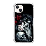 Qimulgociz Kiss Skull Phone Case for iPhone 15, Sugar Skull Girl Cool Skeleton Case Cover for Girls Women Men, Trendy Cool TPU Case Cover for iPhone 15