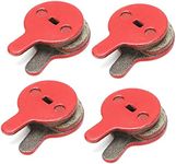 Lwuey 4 Pairs Bike Disc Brake Pads, Resin Semi Metallic Bicycle Disc Brakes Pad Round Replacement Kit Smooth Braking Low Noise 4mm Thickness Accessories for Mountain Electric Scooter Road Bike Cycling