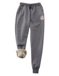 Snoly Women's Warm Sherp-Lined Sweatpants Winter Running Active Thermal Fleece Jogger Pants, Dark Grey, Medium