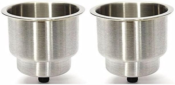 NUZAMAS Set of 2 Stainless Steel Cup Drink Holder Marine Boat RV Camper Caravan