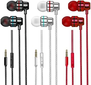 3 Pack Wired Earbuds, Wired in-Ear Headphones with Microphone and Volume Control, Noise Isolation, Pure Sound, Lightweight 3.5mm Earbuds Compatible with Samsung, Tablets, Laptops, MP3 and etc.