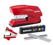 Bostitch Office Heavy Duty 40 Sheet Stapler with 1250 Staples & Claw Remover, Small Stapler Size, Fits into The Palm of Your Hand, Value Pack, Red (B175-RED-VP)