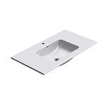 Durovin Bathrooms Luxurious Stone Resin Bathroom Basin - Self Rimming Drop in Sink - Semi Recessed - One Tap Hole with Overflow (900 x 480mm)