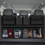 Hetvin Spacious and Durable Nylon Car Back Seat Organizer with Adjustable Straps, Insulated Cup Holders, and Extra Storage Compartments for All Your Needs - Black, Automobiles