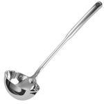 Siaiqiang Fat Separator Ladle,18/8 Stainless Steel Oil Separator Soup Ladle Gravy Food Grease Strainer Separater,Cooking Fat Remover Strainer Ladle for Soups,Sauces,Stews,12.6 Inch (1 pack)