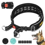 Mayerzon Martingale No Pull Dog Collar for Large Medium Dogs Pitbull German Shepherd Rottweiler, Reflective Anti Pull Dog Collar with Buckle, Adjustable Dog Walking Collar No Pull (Black, L)