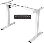 FLEXISPOT Electric Height Adjustable Standing Desk Sit Stand Desk Adjustable Desk Stand Up Desk with Memory Smart Pannel EF1 (Desk frame|White)