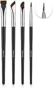 TEOYALL Eyeliner Brushes Set, 4 PCS Ultra Thin Slanted Angled Brush Precision Fine Point Eyeliner Brush Flat Eyebrow Brush (4 Eyeliner Brushes)