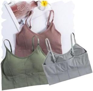 Acnos Pink Green Grey Women Cotton Padded Wire Free Sports Bra Fitness Yoga Gymwear Fashionable Lifestyle Outdoor Life Free Size Pack of 3