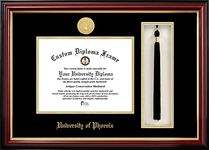 Campus Images University of Phoenix 11w x 8.5h Tassel Box and Diploma Frame Brown