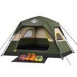 4 Man Camping Tent, Waterproof Pop Up Tents for Camping with Rainfly, 60s Easy Setup, Portable Large Instant Tent for Family Camping, Outdoor, Hiking