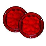 Dream Lighting LED 12volt Round Rear Tail Brake Stop Signal Light for RV Trailer Truck Automotive-Red Light, IP65, Pack of 2, DOT approved