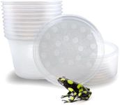 16 oz Deli Cup and Fabric Vented Insect Feeder lids by Snout & Shell - Pack of 10 Cups and lids