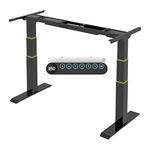 FLEXISPOT Electric Standing Sitting Desk 3 Column 2 Motors Height Adjustable Standing Desk Frame Memory Function Control Panel 125kg Load Capacity Black E6B