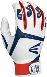 EASTON Gametime Batting Glove, Pair, White/Navy/Red, Adult, Medium