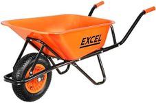 Excel Wheelbarrow Cart Trolley Heavy Duty 70L Wheelbarrow Galvanized Steel Tray with 200 kg load capacity & Durable & Strong Wheel, Wheelbarrows, Wheel Barrow, Heavy duty wheelbarrow