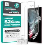 Samsung S24 Screen Protector Hydrogel Screen Protector Samsung S24 [100% Support Fingerprint Sensor Unlocking] [Full Screen Edge to Edge Coverage] [Bubble Free] [Case Friendly] - 2 Pack