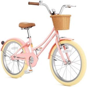 Glaf Girls Bike with Training Wheels Toddler Kids Bike for 2-12 Years Old 12 14 16 18 20 Inch Children Cruiser Bicycle with Adjustable Seat and Handlebar (Pink, 20 Inch with Kickstand)