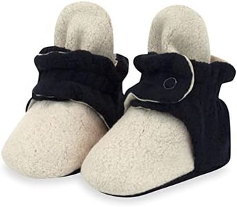 Zutano Unisex Cozie Fleece Booties with Grippers, Baby Pink, 12 Months, Khaki/Black, 18 Months Infant
