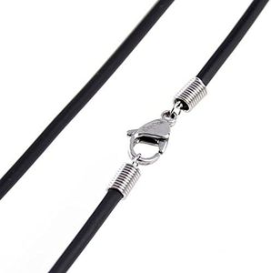 DonDon Collana da uomo in gomma, 50 cm, con chiusura a moschettone in acciaio inox, lunghezza: 50 cm, larghezza: 3 mm, Gomma