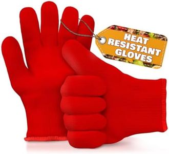 Heat Resistant Gloves for Cooking, 9.45 x 5.7 in, 1 Pair (Red)