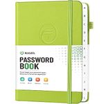 Password Book with Alphabetical Tabs, Hardcover Password Keeper, Password Notebook Organizer for Computer and Internet Address Website Login, Gifts for Home and Office, 5.3''x 7.7''- Apple Green