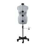 Sewing Online Adjustable Dressmakers Dummy Ditsy Wedgewood Blue with Hem Marker and 5-star Base on Castors, Dress Form Sizes 16-20 - Pin, Measure, Fit and Display Clothes on this Tailors Dummy - 5919B